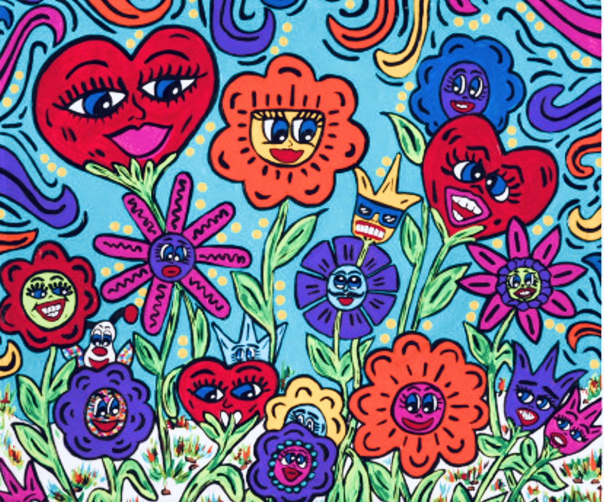 Flower Power Fleece Throw Blanket