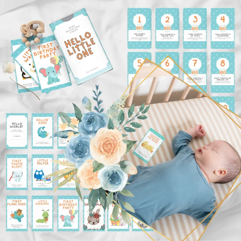 Blue Dots Baby's First Year Milestone Cards