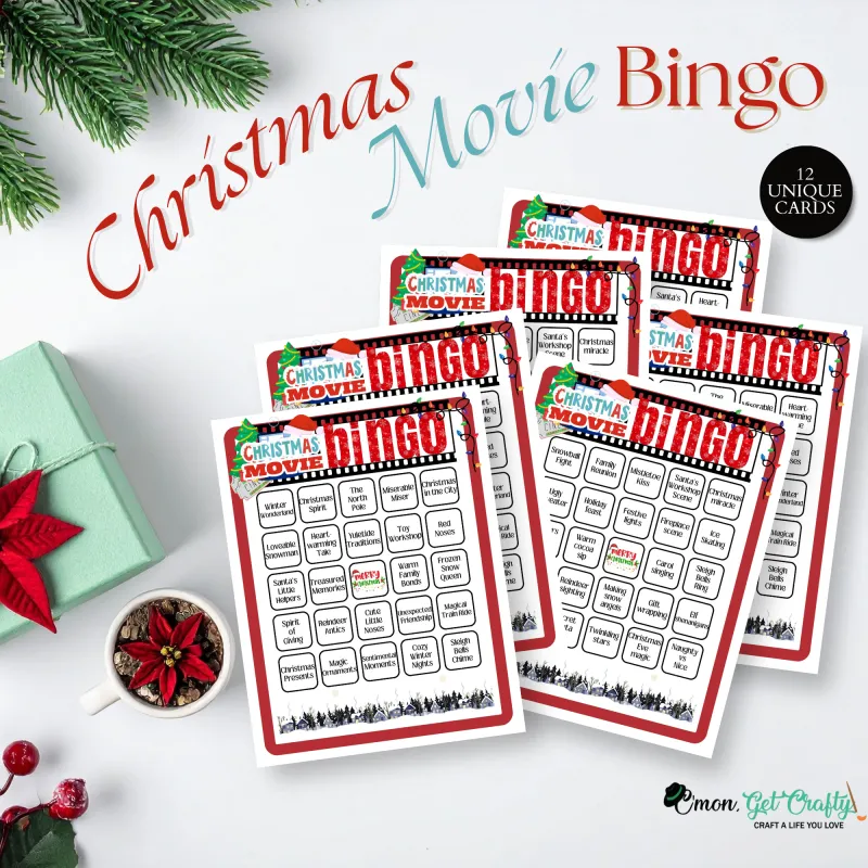 Christmas Movie Night Bingo Cards