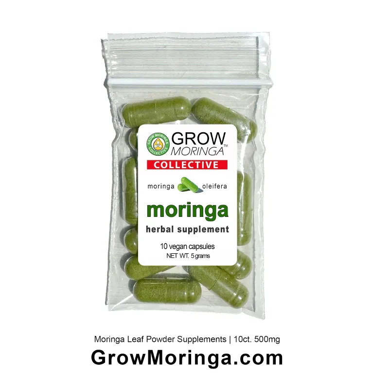 10 baggies- 10ct. Moringa Powder USA  Herbal Supplements (500mg)