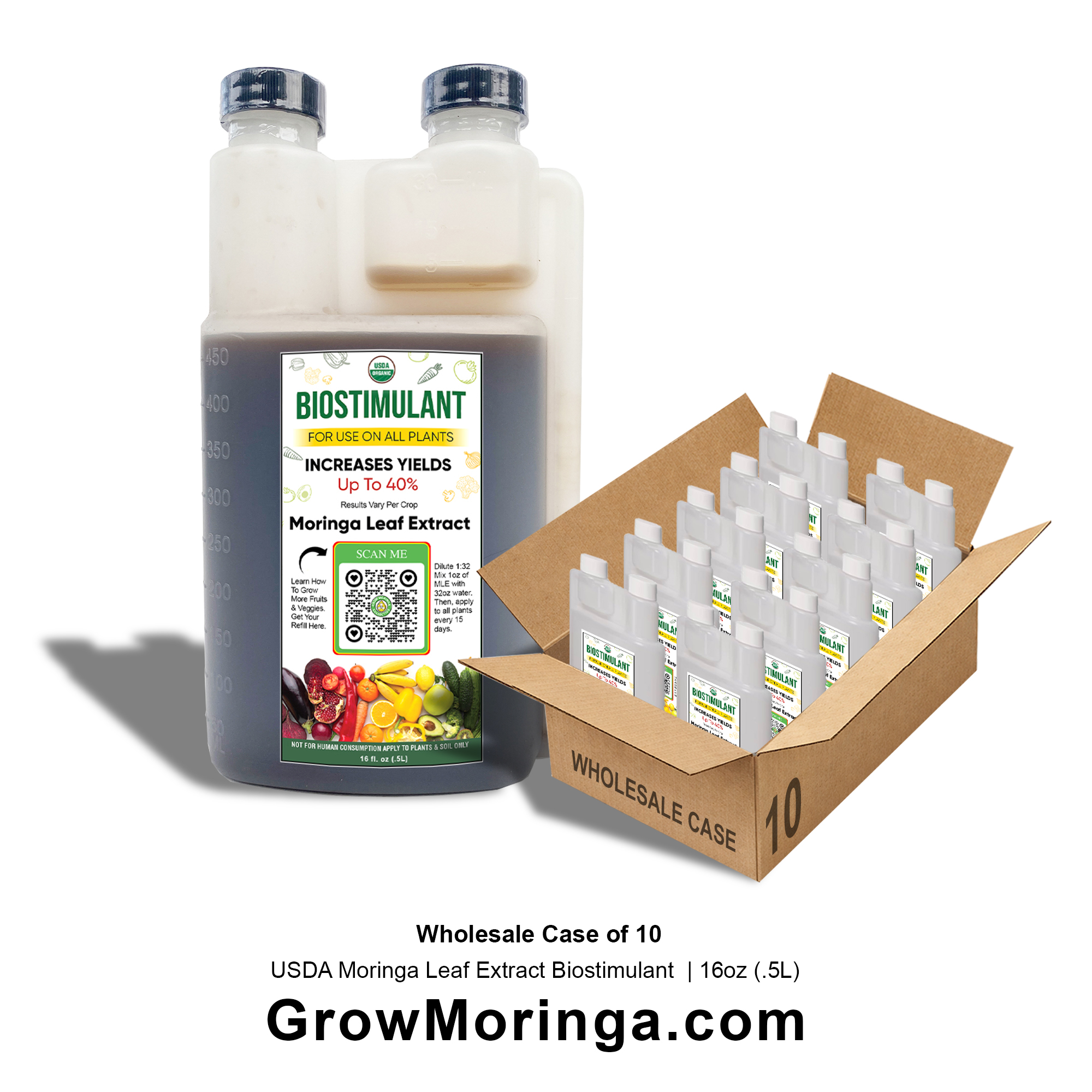 Moringa Leaf Extract | USDA Biostimulant | Wholesale Case