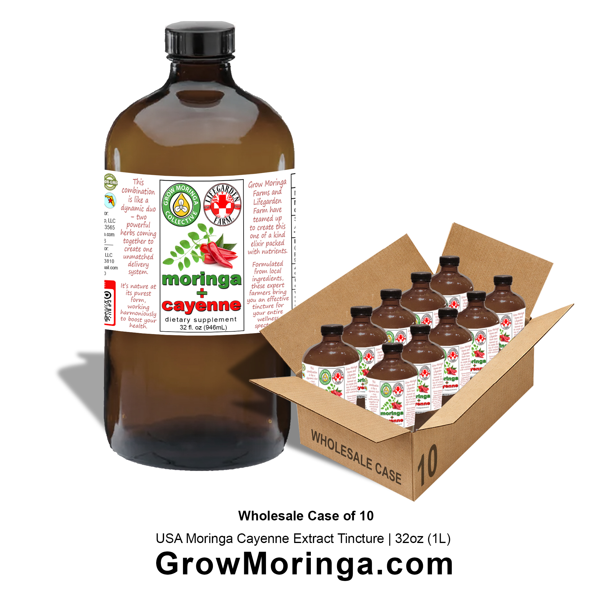 USA Moringa & Cayenne Tincture | Wholesale Case