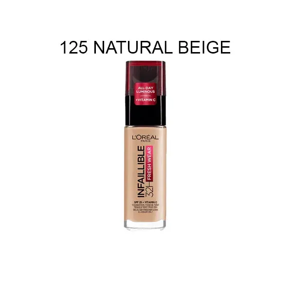 LOREAL FRESH WEAR 24H FONDOTEN 125 NATURAL BEIGE