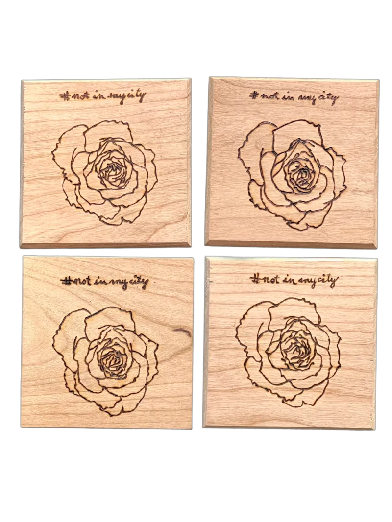 NIMC 4pack Wooden Coasters 