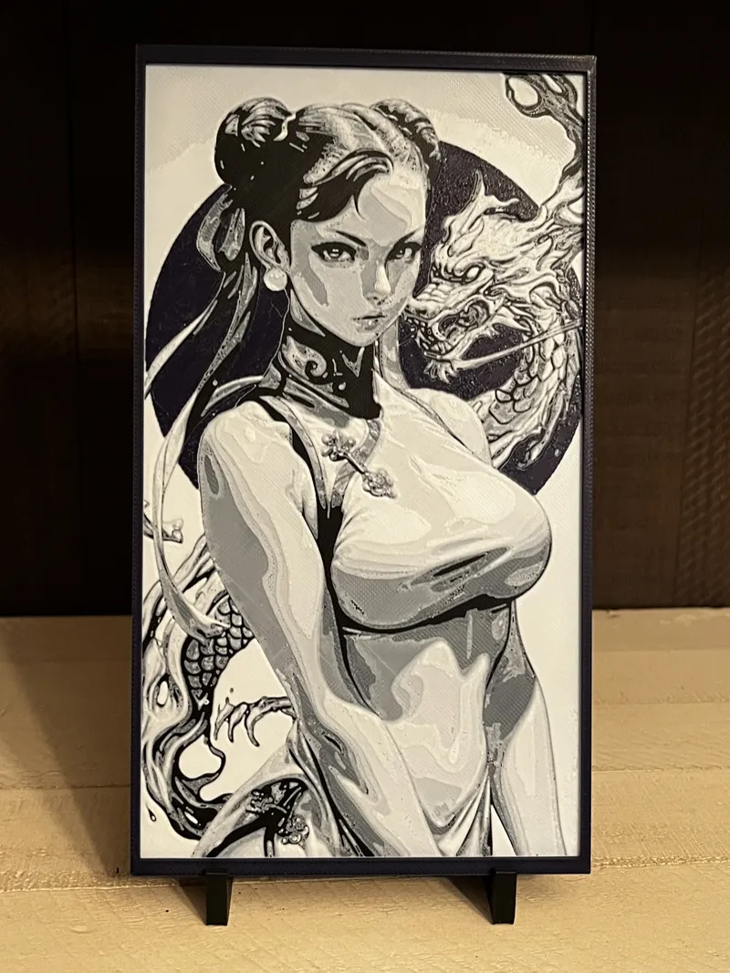 Chun-Li 3D Printed Art – Street Fighter Japanese Style Decor