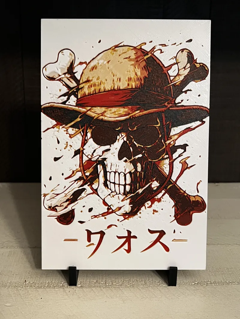 One Piece Jolly Roger Skull 3D Printed Art – Anime Decor
