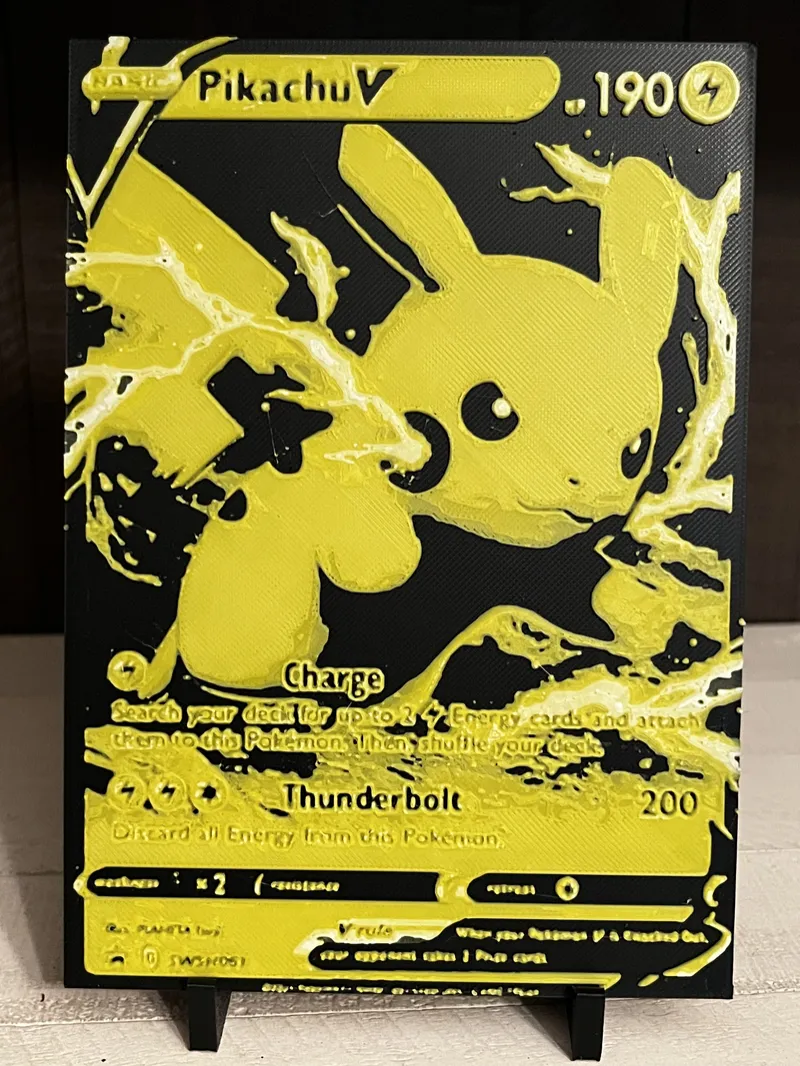 Pikachu Pokémon Card 3D Printed Art – Gamer Wall Decor