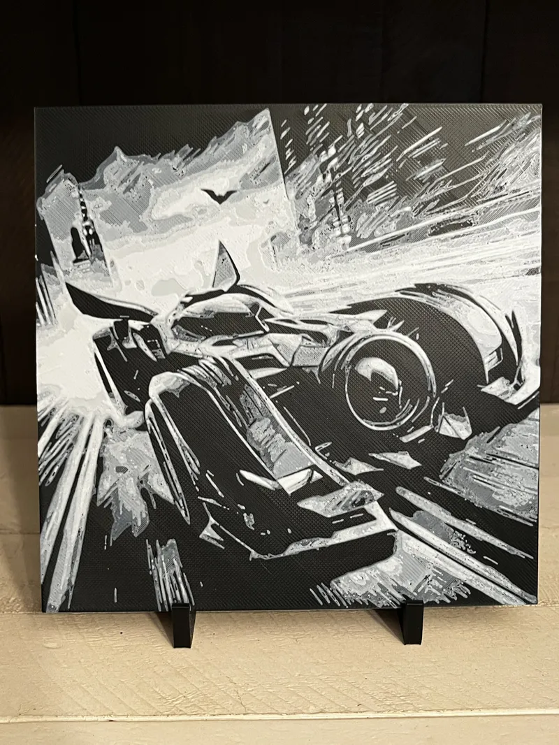 Batmobile 3D Printed Art – Batman Car Wall & Shelf Decor