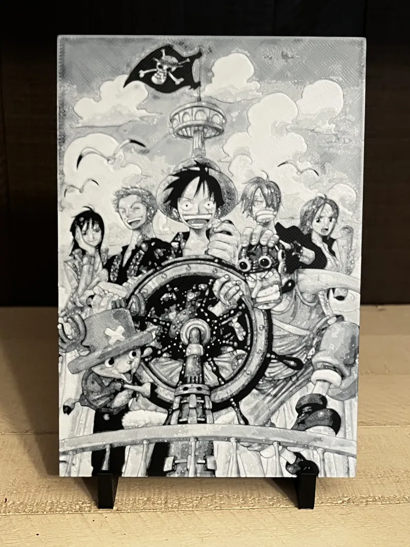 One Piece Pirate Ship 3D Printed Art – Anime Wall Decor