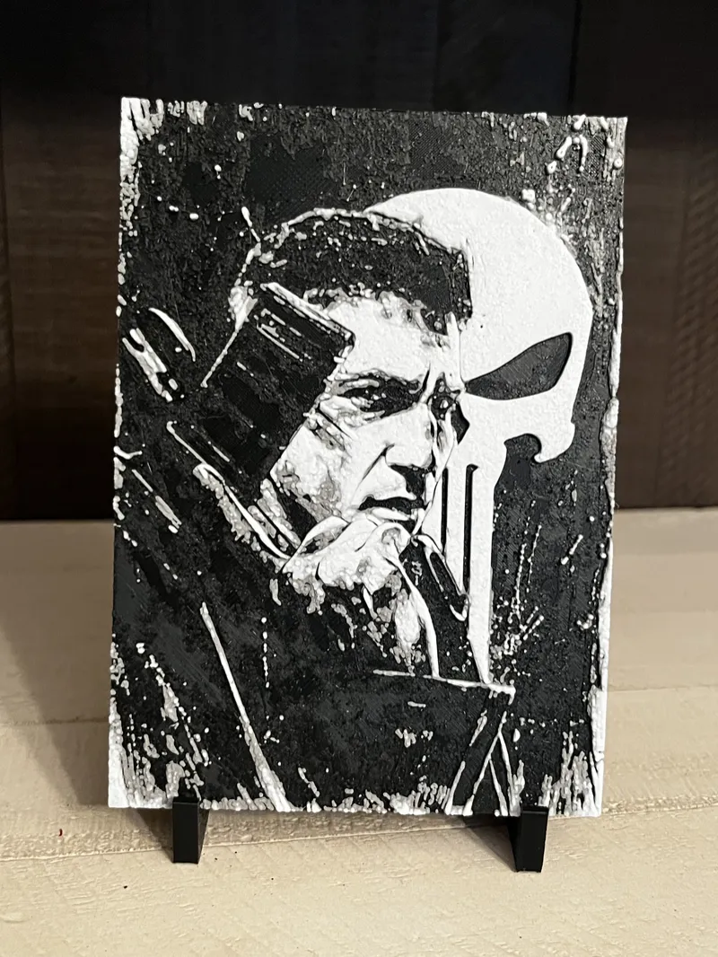 Punisher-Inspired 3D Printed Wall Art – Show Edition