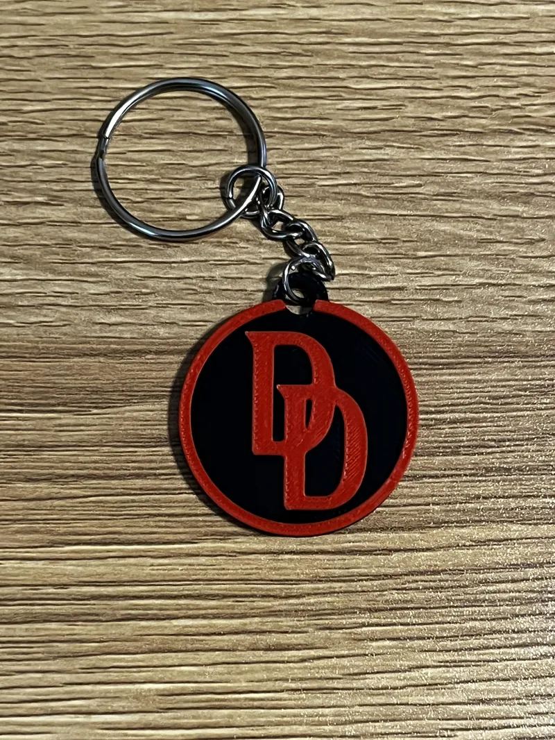 Daredevil Keychain 1 1/2" Marvel Superhero Key Fob with Chain | Comic Book