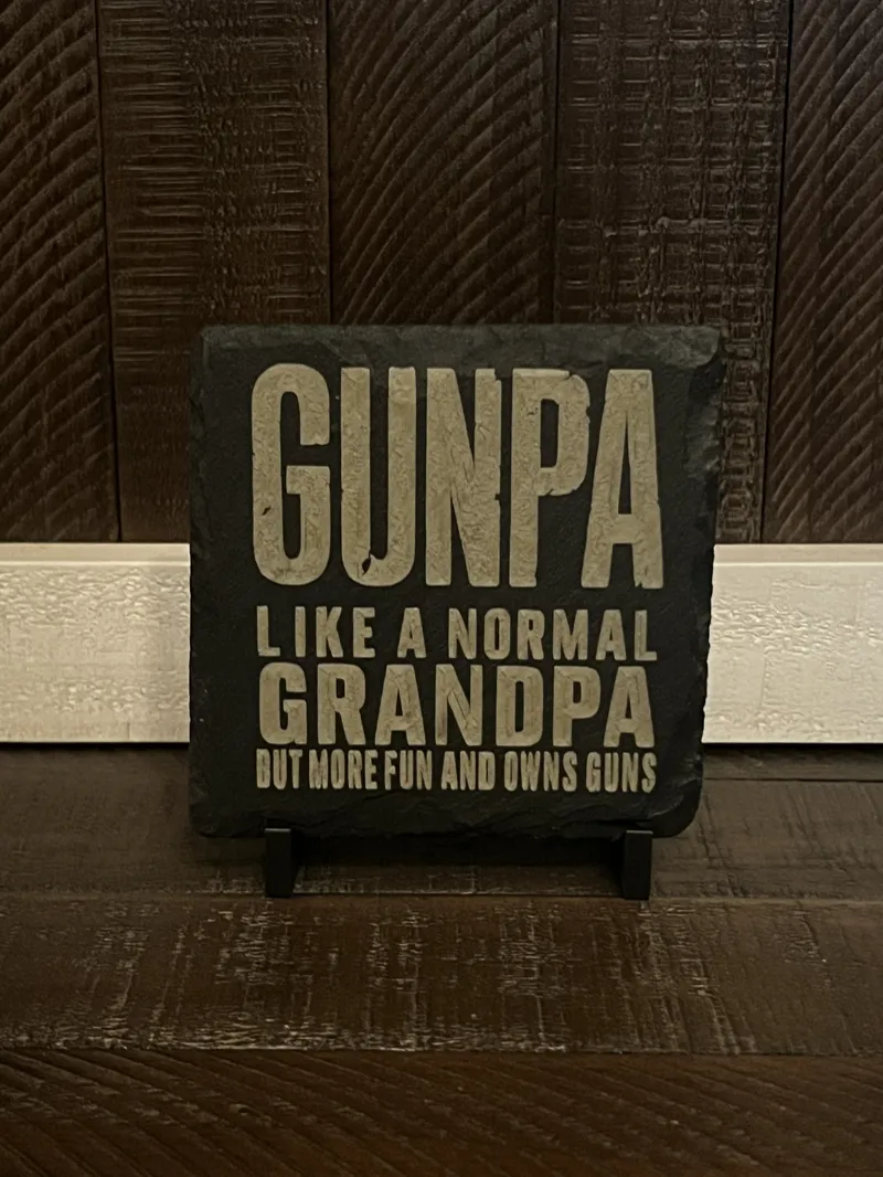 Gunpa Slate Coaster – Gun Collector Gift (Single or Set of 4)