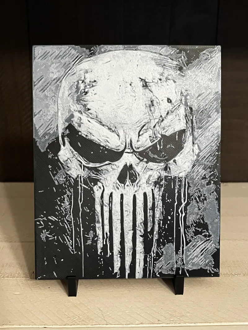 Punisher-Inspired Skull 3D Printed Wall Art