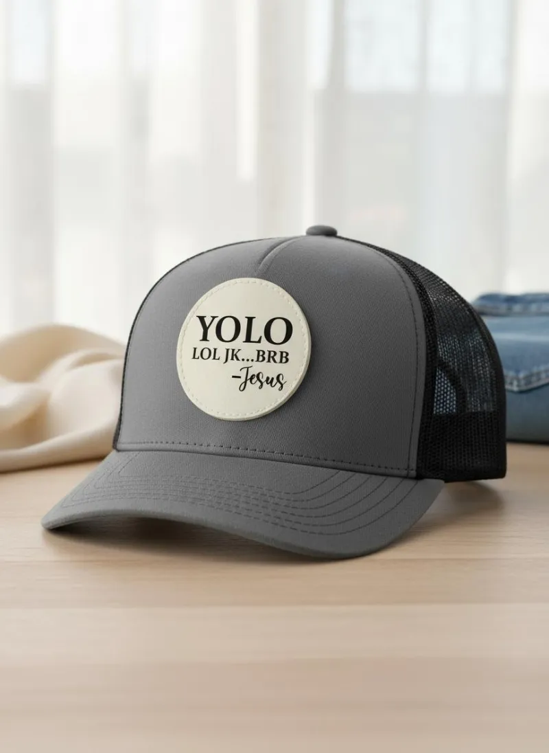 Kid’s Trucker Hat – “YOLO LOL JK… BRB – Jesus”