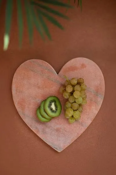 Pink Stone Heart Serving Board