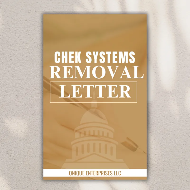 CHEXSYSTEMS REMOVAL LETTERS