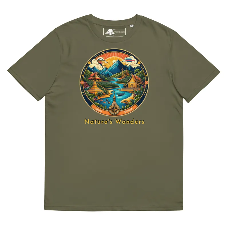 Indo China Eco Adventure Themed Unisex Organic Cotton T-Shirt