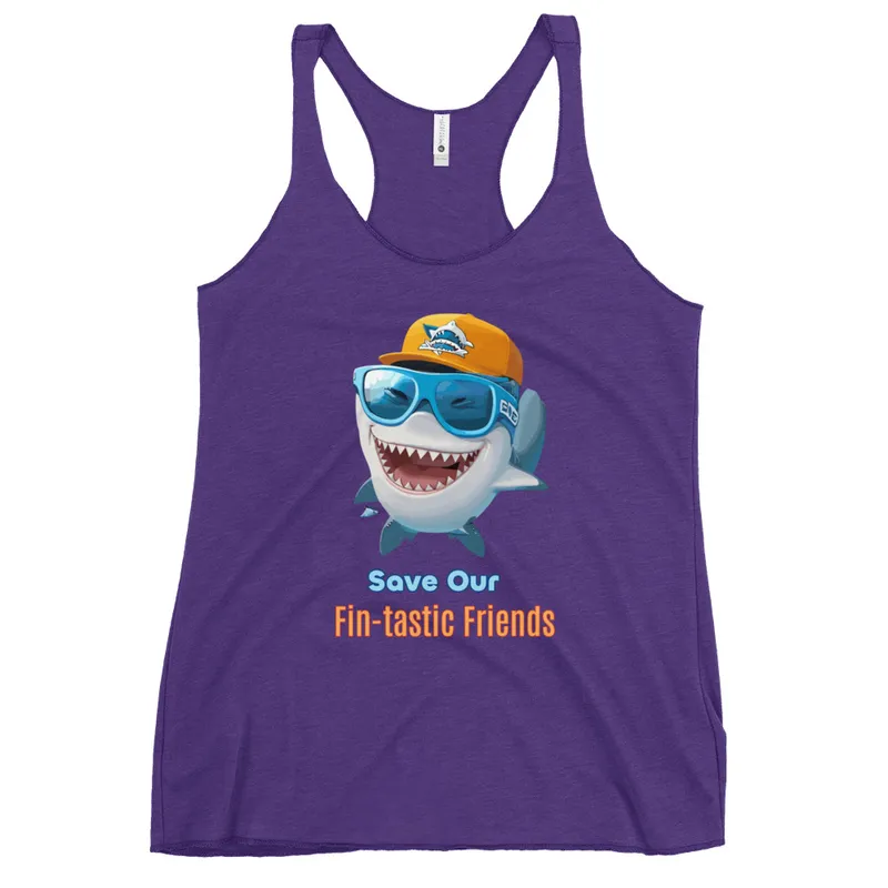 Save Sharks Women Racerback Tank Top