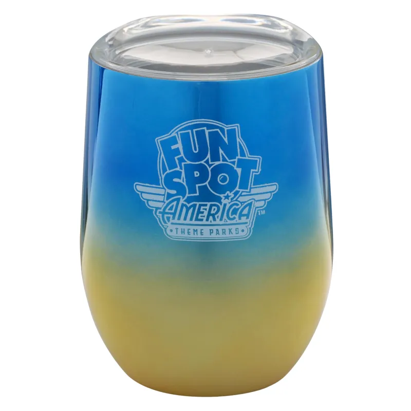 FSATP Wine Tumbler 12 oz stainless steel  blue and gold ombre