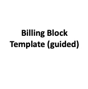 Billing Block template (guided)