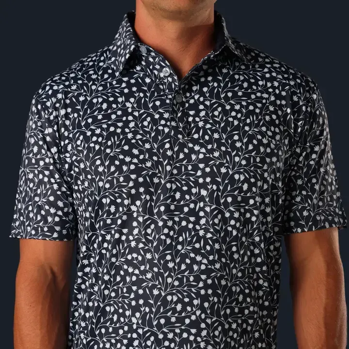Pure Golf Botanical Print Polo