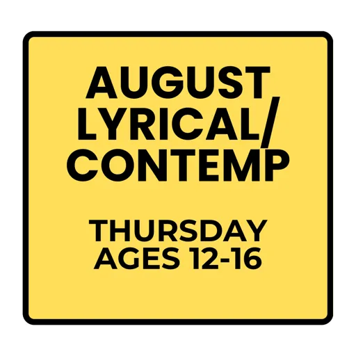 Thursday Recreational Lyrical/Contemporary (Ages 12-16) Summer- August Programs