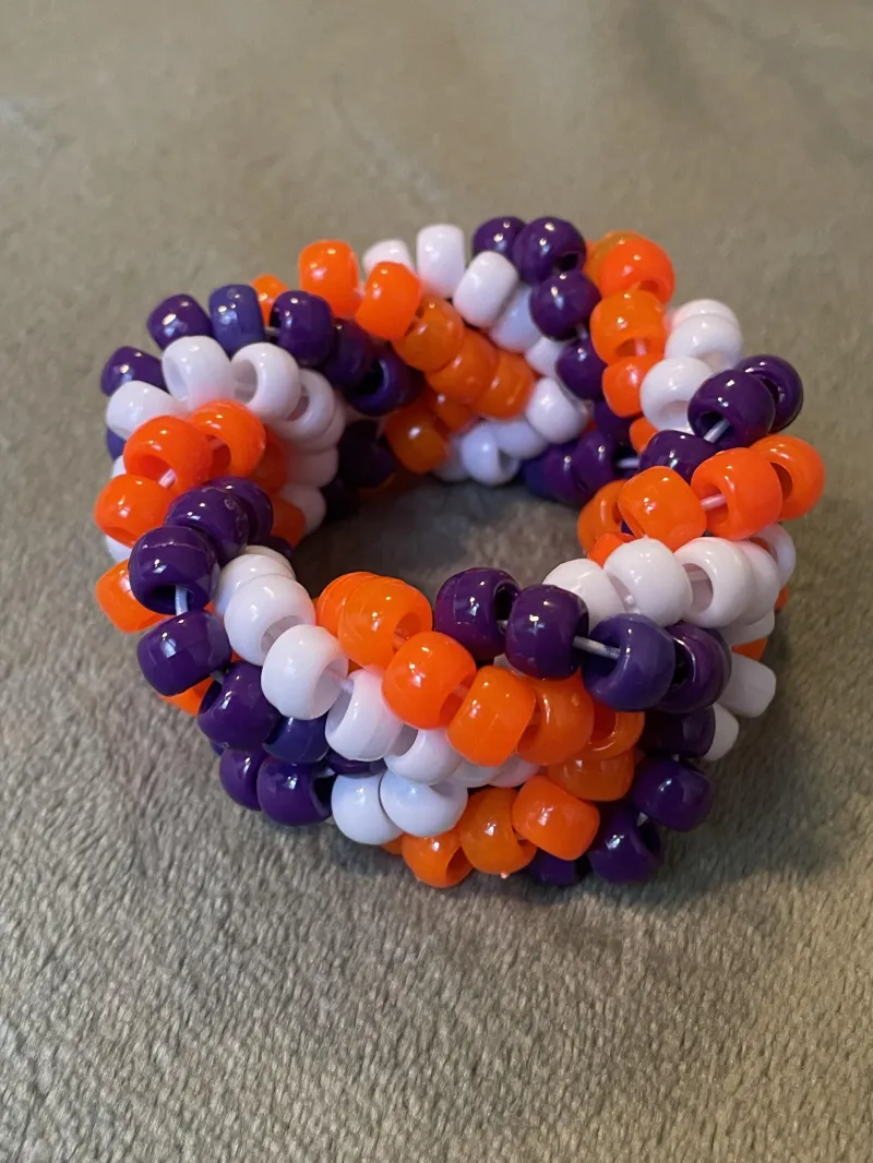 Fishtail Cuff (white, purple, orange)