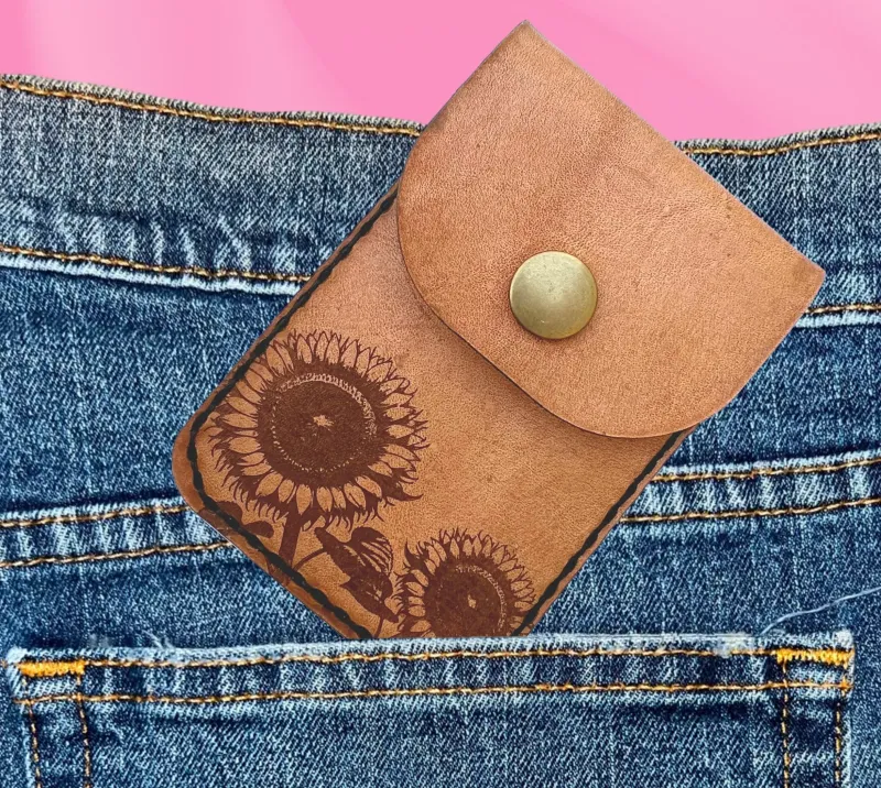 Everyday Wallet - Sunflower (with snap)