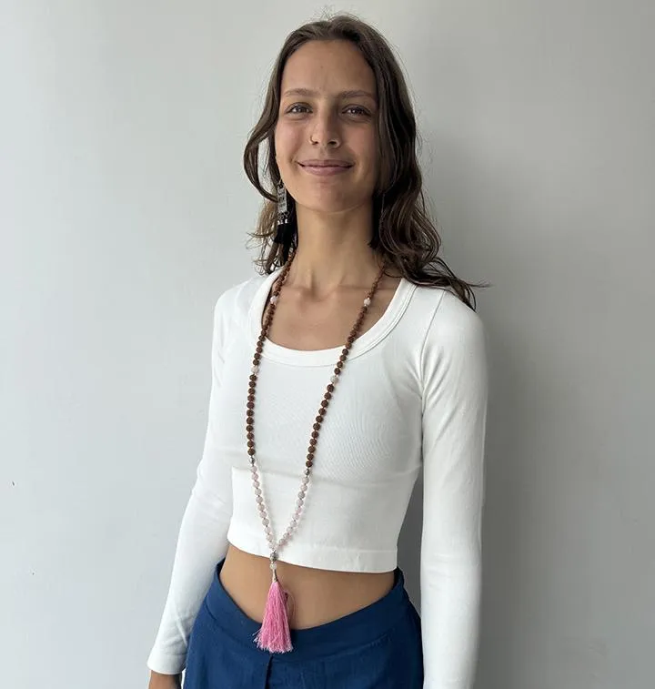 Rose Quartz with Rudraksha Beads