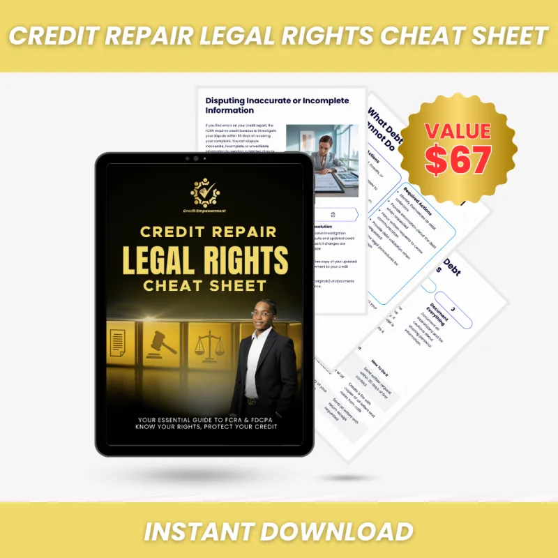 Credit Repair Legal Rights Cheat Sheet