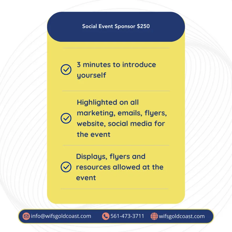 WIFS Gold Coast Social Event Sponsor