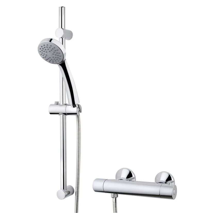 Riser rail thermostatic shower
