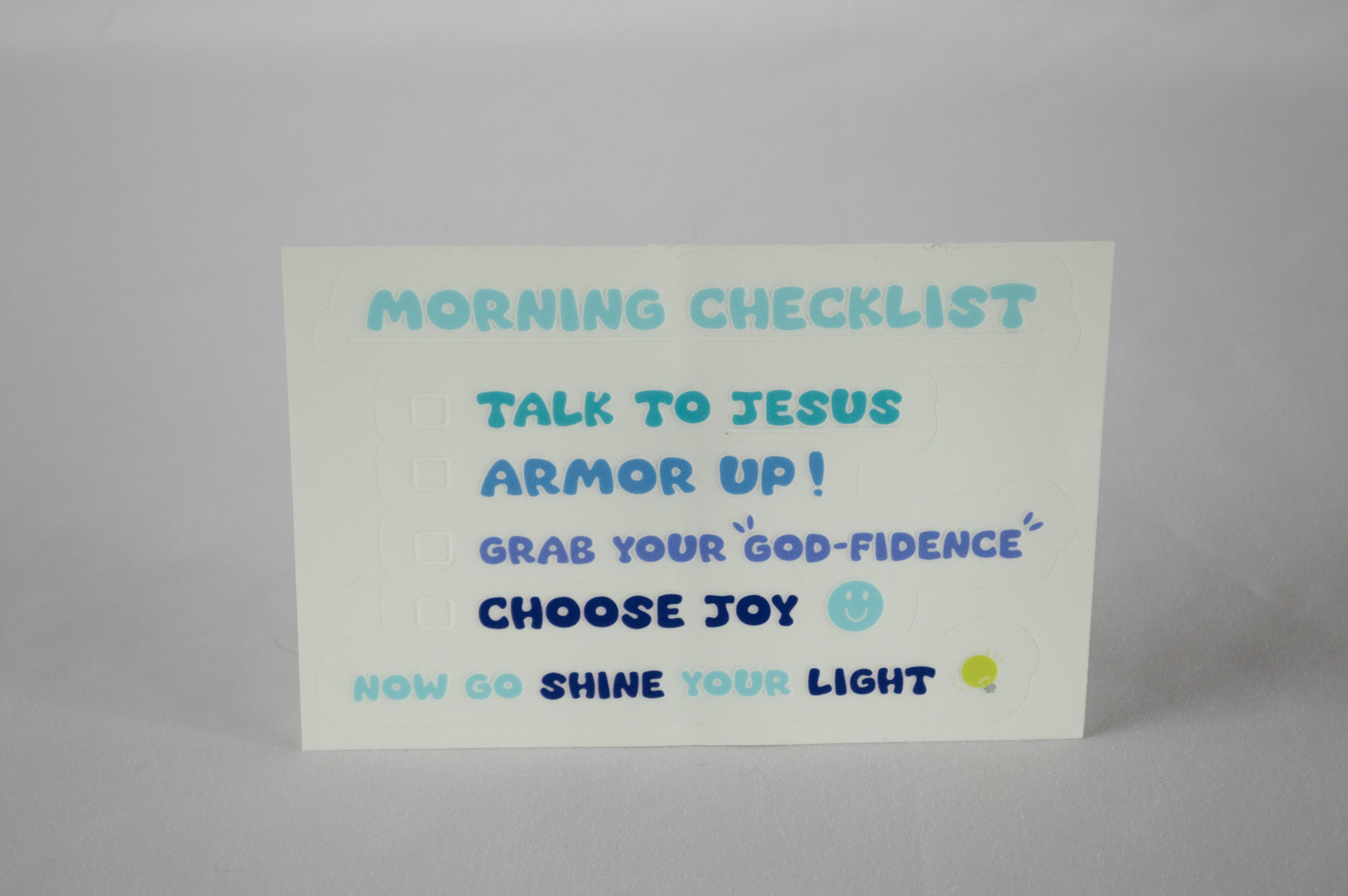 Yahweh's Kids™ "Morning Checklist" Mirror Sticker