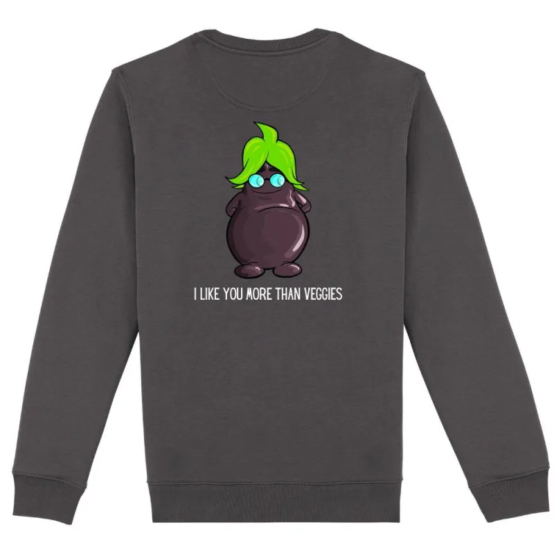 Dikke sweater I like you more than veggies