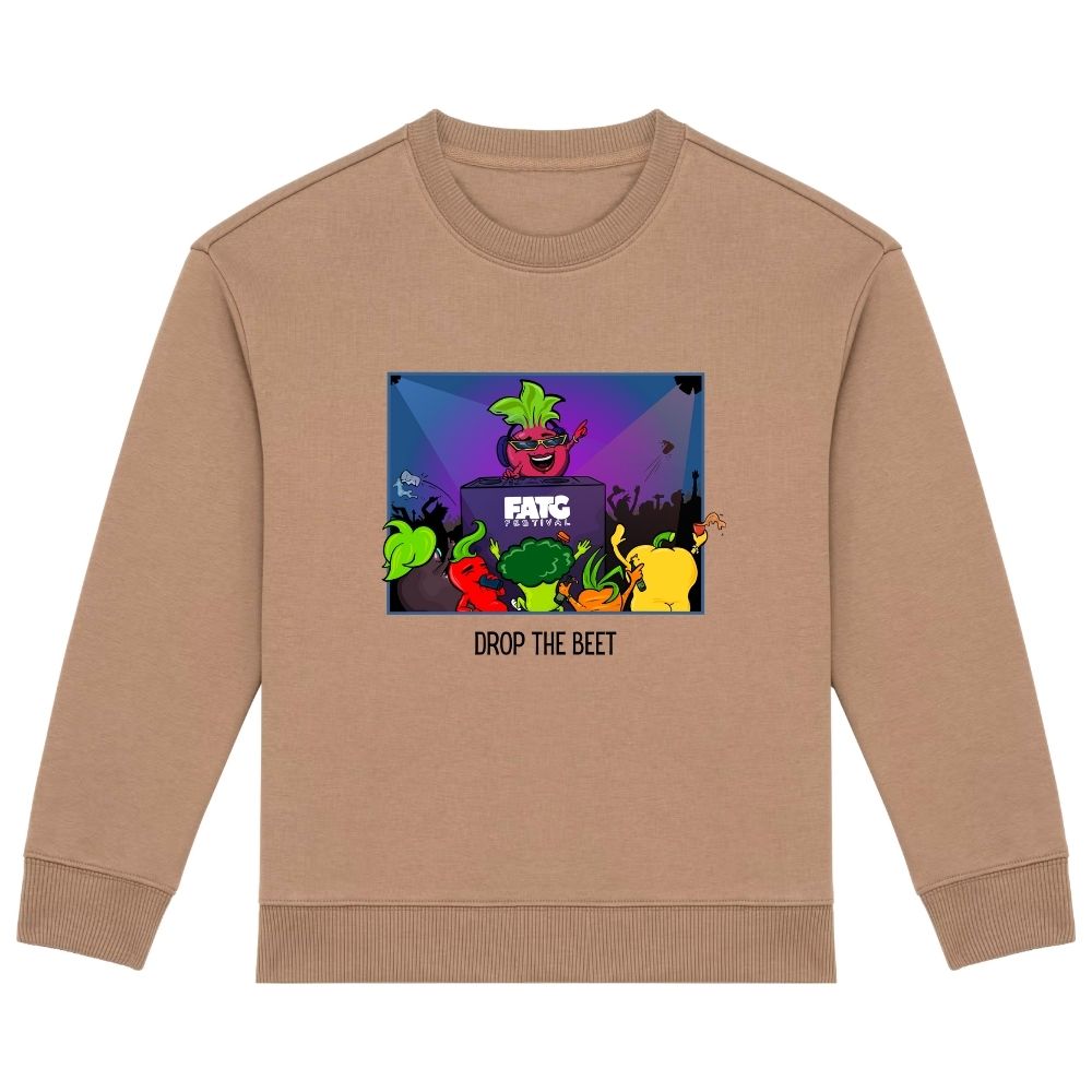 Kids sweater front Drop the beet