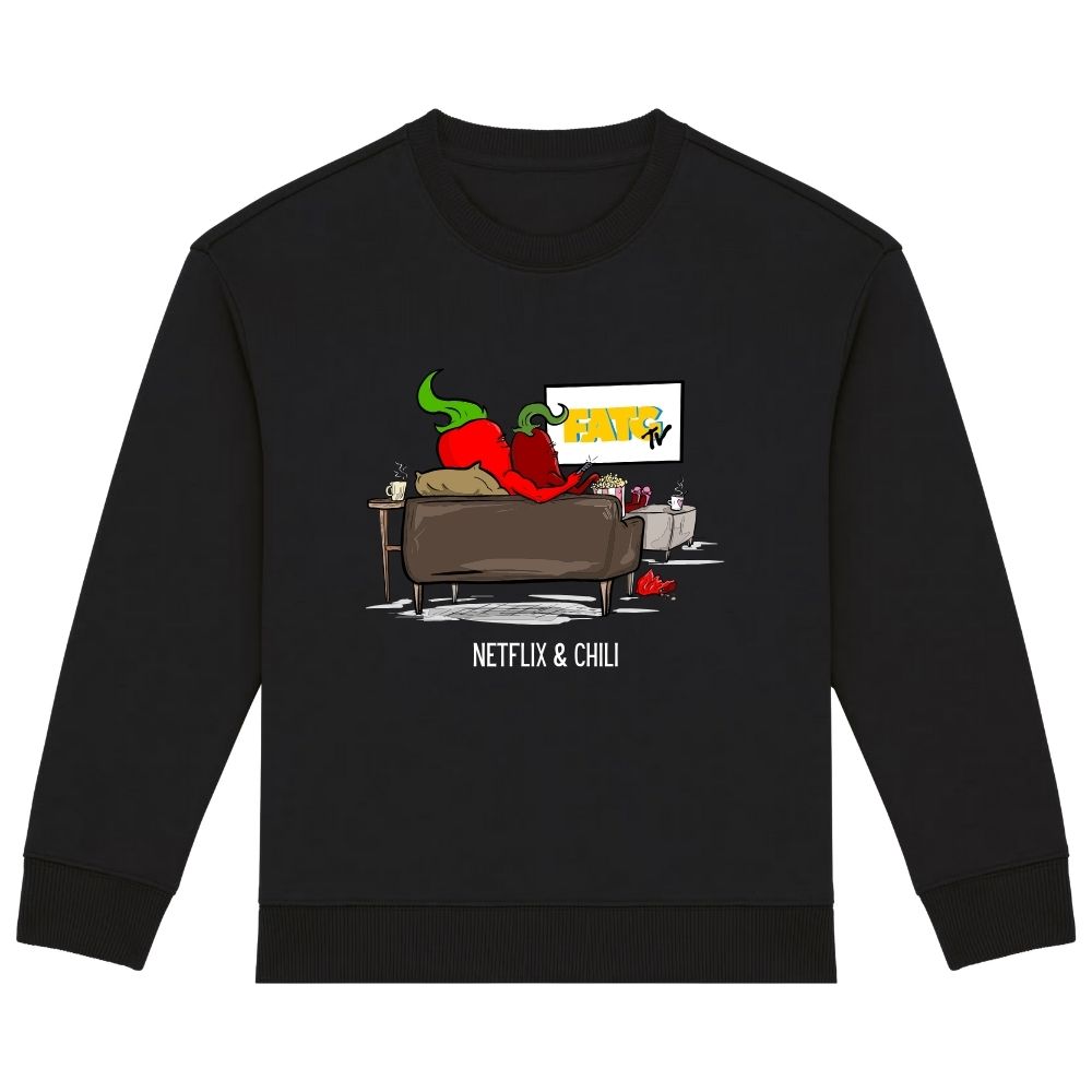 Kids sweater front Netflix & chili
