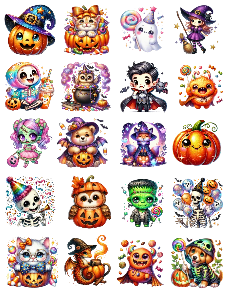 Halloween Sticker Sheets – Candy-Free Treats, Classroom Gifts & Seasonal Grab Bags