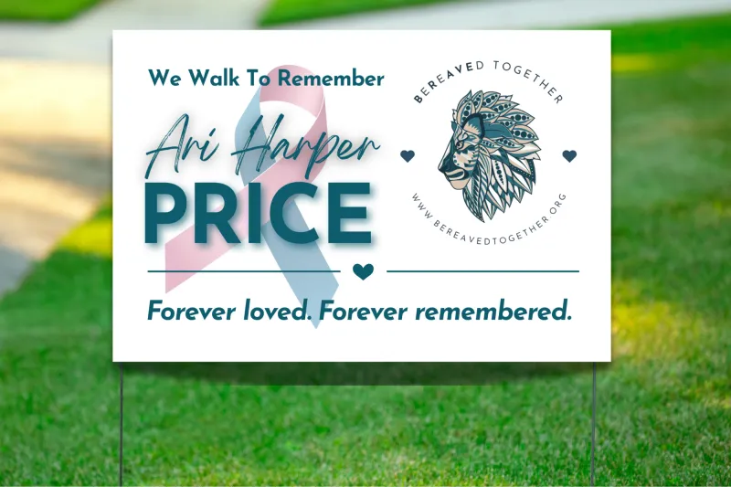 Memorial Sign – A Walk to Remember 2026, Sunday 10/4