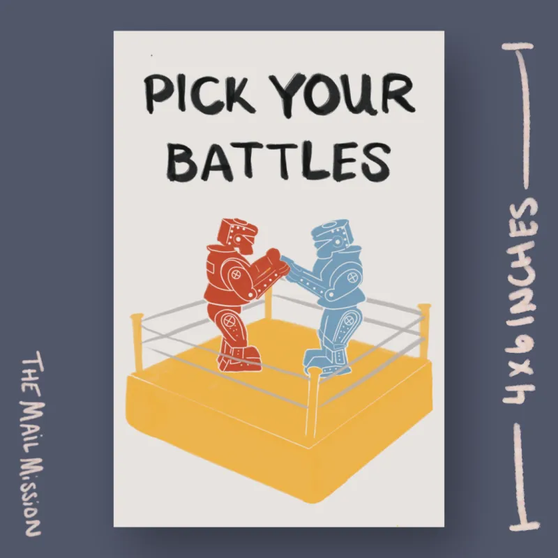 Pick Your Battles Postcard