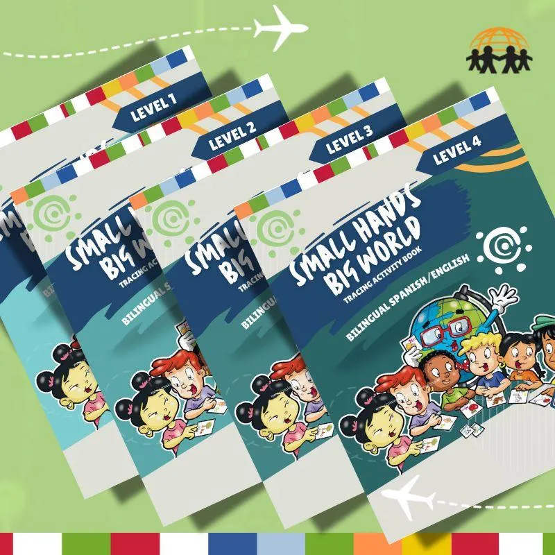 Small Hands, Big World - Tracing Activity Book English/Spanish 4 years Bundle - Print Ready