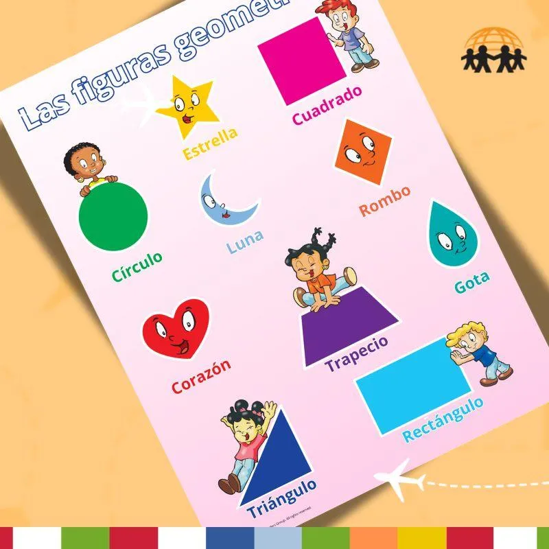 Poster - geometric Shapes in Spanish - 18x24 in Print Ready