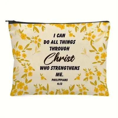 Inspirational Bible Verse Make-Up and Pencil Bag