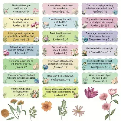 Journaling -Themed Bible Verse Stickers