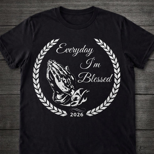 Everyday I’m Blessed Blk T-shirt 