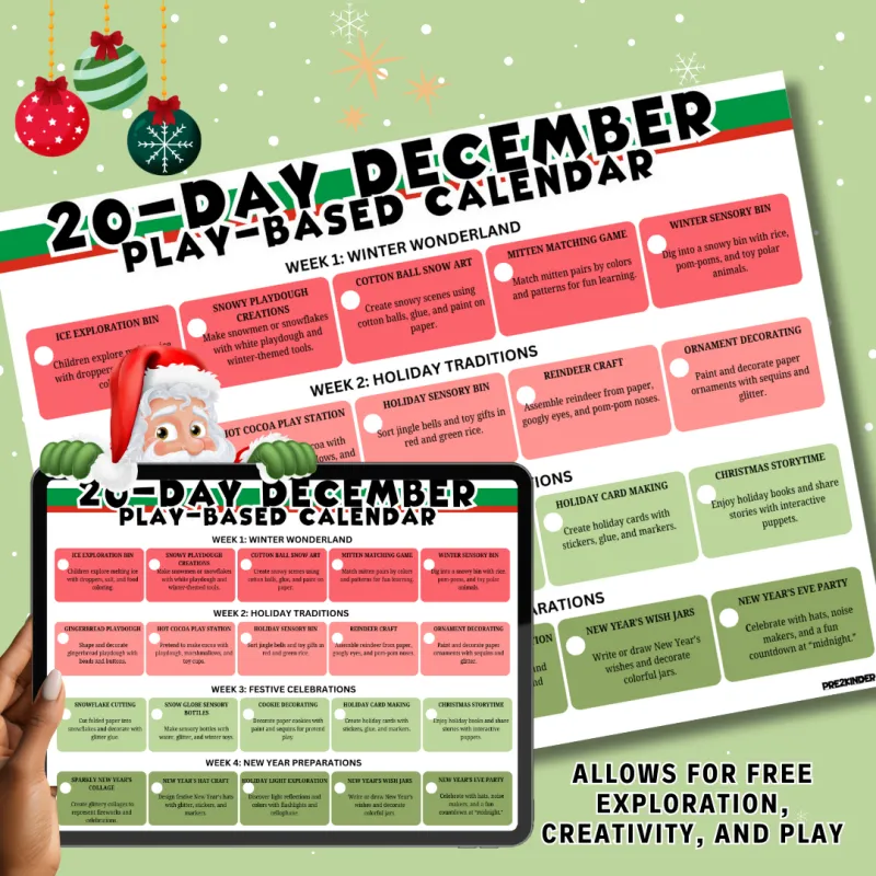 DECEMBER 20-DAY ACTIVITY CALENDAR 