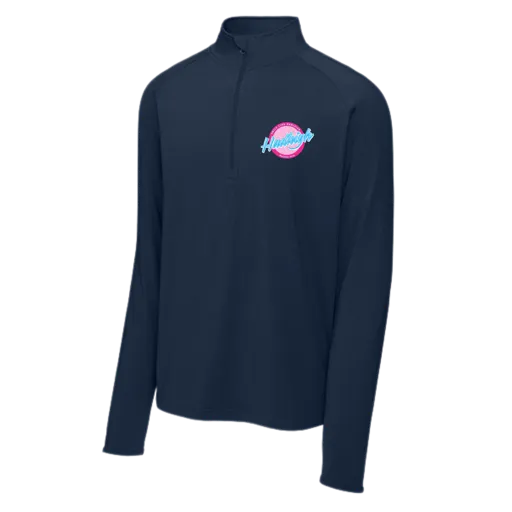 Navy Quarter Zip With Logo 