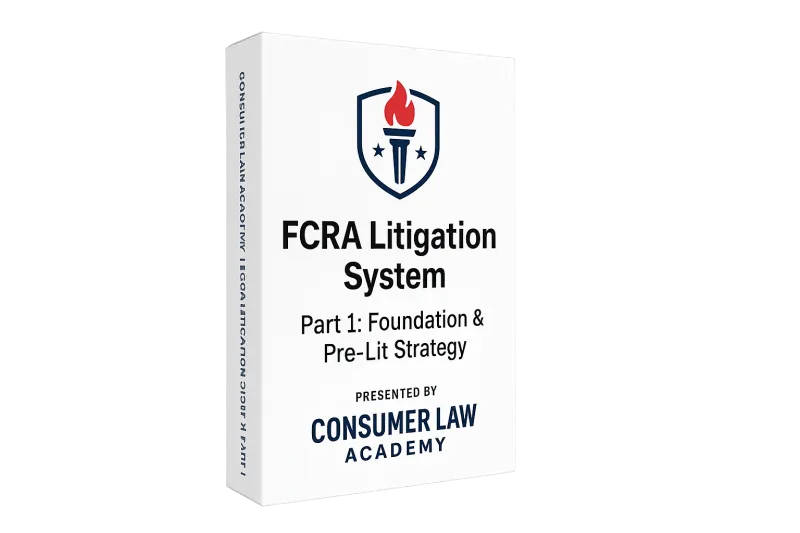FCRA Litigation System Part 1: Foundation & Pre-Lit Strategy