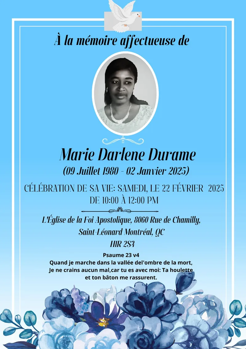 Souvenir de Marie Darlene Durame — Photo 1