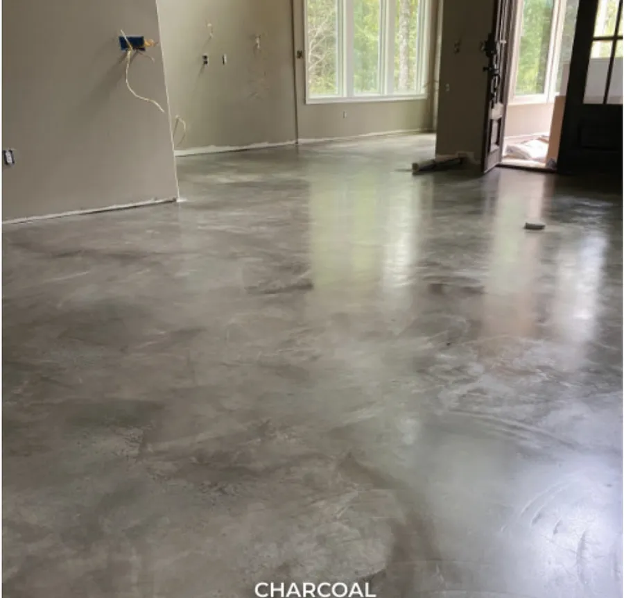 Finished concrete floor for a professional workspace
