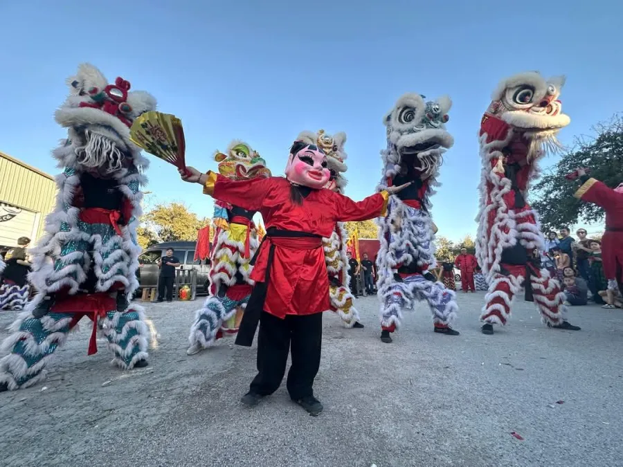 Lion dancers at Suds Monkey